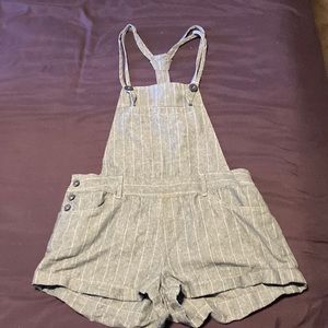Pinstripe Short Overalls